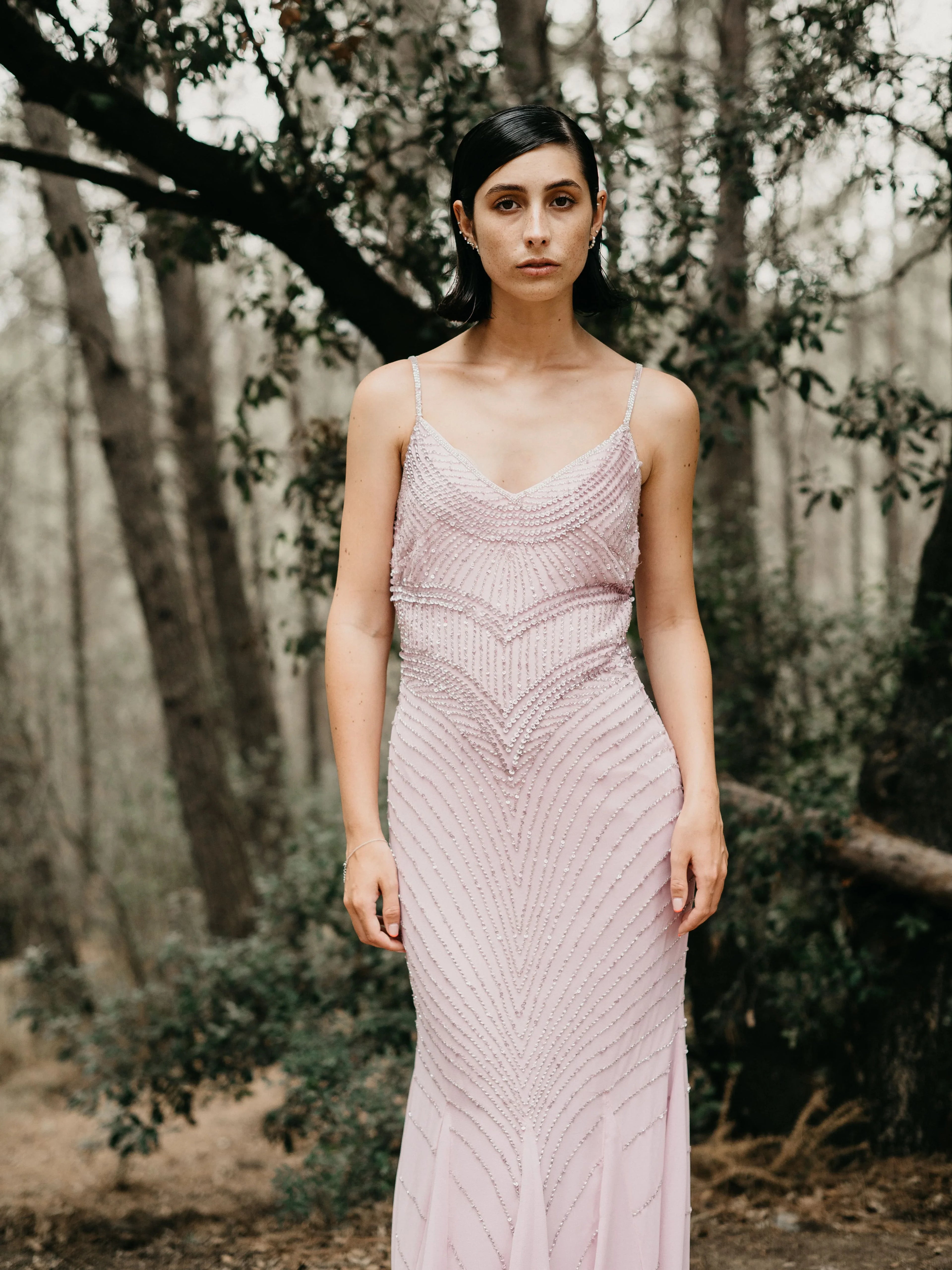 Vestido AITANA MAXI MINK - Vestido Largo Bordado Pedrería