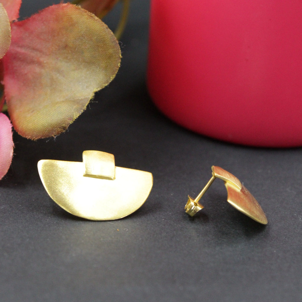 Pendientes PRA' de diseño en latón bañados en oro - Diseño con carácter